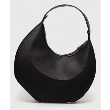 δερμάτινη τσάντα patrizia pepe χρώμα μαύρο κύριο υλικό