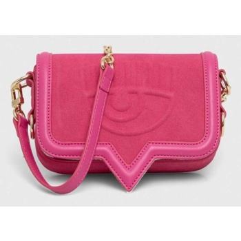 τσάντα chiara ferragni χρώμα ροζ 100% πολυεστέρας