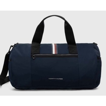 τσάντα tommy hilfiger χρώμα ναυτικό μπλε κύριο υλικό 100%