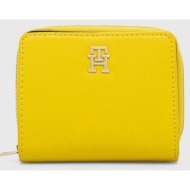 πορτοφόλι tommy hilfiger χρώμα: κίτρινο 100% poliuretan