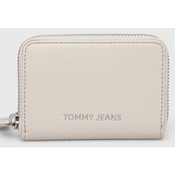 πορτοφόλι tommy jeans χρώμα μπεζ 100% poliuretan