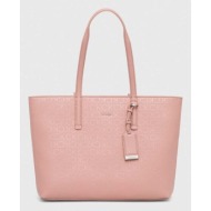 τσάντα calvin klein χρώμα: ροζ 51% ανακυκλωμένος πολυεστέρας, 49% poliuretan