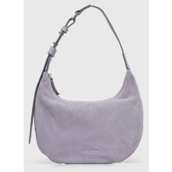 τσάντα σουέτ marc o`polo χρώμα μοβ κύριο υλικό 100% δέρμα