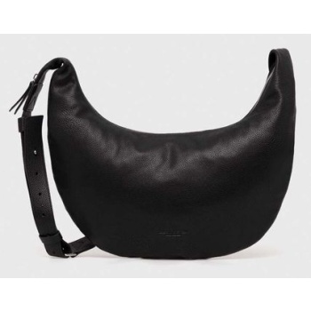 δερμάτινη τσάντα marc o`polo χρώμα μαύρο κύριο υλικό 100%