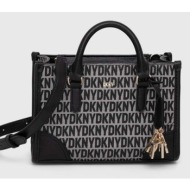 τσάντα dkny χρώμα: μαύρο 100% poliuretan