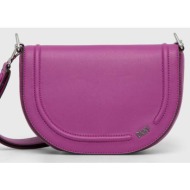 τσάντα dkny χρώμα: μοβ πάνω μέρος: 100% poliuretan