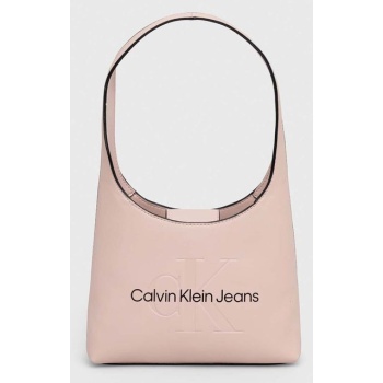 τσάντα calvin klein jeans χρώμα ροζ 100% poliuretan