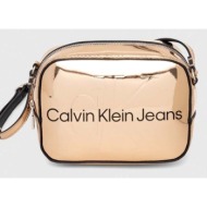 τσάντα calvin klein jeans χρώμα: πορτοκαλί 100% poliuretan