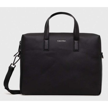 τσάντα φορητού υπολογιστή calvin klein χρώμα μαύρο 51%