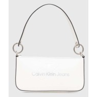 τσάντα calvin klein jeans χρώμα: άσπρο 100% poliuretan