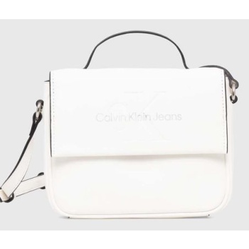 τσάντα calvin klein jeans χρώμα άσπρο 100% poliuretan