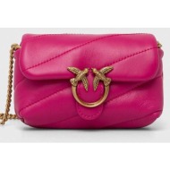 δερμάτινη τσάντα pinko χρώμα: ροζ