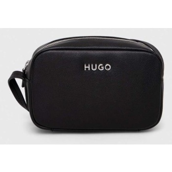 τσάντα hugo χρώμα μαύρο κύριο υλικό 50% ανακυκλωμένος