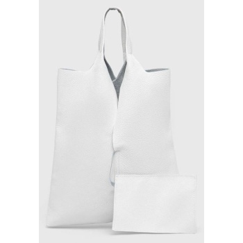 δερμάτινη τσάντα answear lab χρώμα άσπρο 100% φυσικό δέρμα