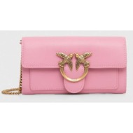 τσάντα pinko χρώμα: ροζ 100% φυσικό δέρμα