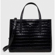 δερμάτινη τσάντα coccinelle χρώμα: μαύρο 100% φυσικό δέρμα