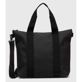 τσάντα rains 14160 tote bags χρώμα μαύρο κύριο υλικό 100%