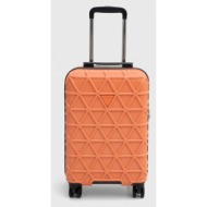 βαλίτσα guess χρώμα: πορτοκαλί 100% πλαστικό