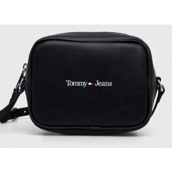 τσάντα tommy jeans χρώμα μαύρο 100% poliuretan