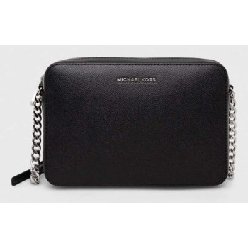 δερμάτινη τσάντα michael michael kors χρώμα μαύρο φυσικό