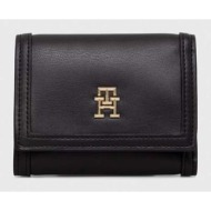 πορτοφόλι tommy hilfiger χρώμα: μαύρο 100% poliuretan
