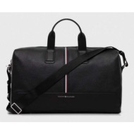 τσάντα tommy hilfiger χρώμα: μαύρο 100% poliuretan