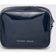τσάντα tommy jeans χρώμα: ναυτικό μπλε 100% poliuretan