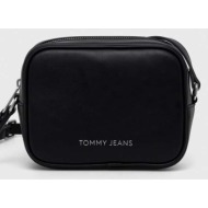 τσάντα tommy jeans χρώμα: μαύρο 100% poliuretan