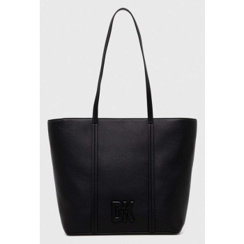 δερμάτινη τσάντα dkny χρώμα μαύρο κύριο υλικό 100% φυσικό