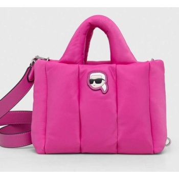 τσάντα karl lagerfeld χρώμα ροζ 90% ανακυκλωμένο