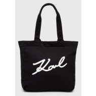 βαμβακερή τσάντα karl lagerfeld χρώμα: μαύρο κύριο υλικό: 100% βαμβάκι
φόδρα: 60% ανακυκλωμένο βαμβά