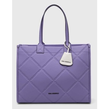 τσάντα karl lagerfeld χρώμα μοβ κύριο υλικό 58%