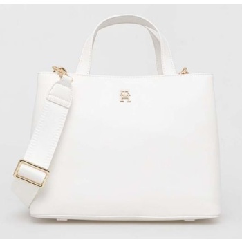 τσάντα tommy hilfiger χρώμα άσπρο 55% ανακυκλωμένος