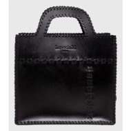 δερμάτινη τσάντα lovechild χρώμα: μαύρο 100% φυσικό δέρμα