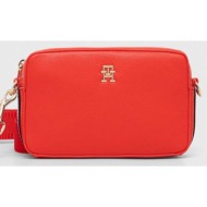 τσάντα tommy hilfiger χρώμα: κόκκινο 89% ανακυκλωμένος πολυεστέρας, 11% poliuretan