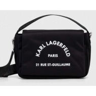 τσάντα karl lagerfeld χρώμα: μαύρο 92% ανακυκλωμένο πολυαμίδιο, 8% poliuretan