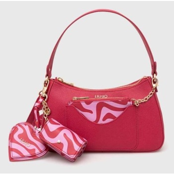 τσάντα liu jo χρώμα ροζ κύριο υλικό 100% πολυεστέρας με