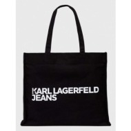 τσάντα karl lagerfeld jeans χρώμα: μαύρο 60% ανακυκλωμένο βαμβάκι, 40% βαμβάκι