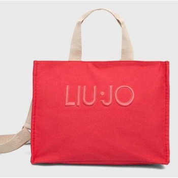 τσάντα liu jo χρώμα ροζ κύριο υλικό 100% βαμβάκιφόδρα