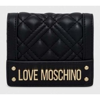 πορτοφόλι love moschino χρώμα μαύρο κύριο υλικό 100%