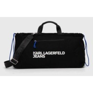 βαμβακερή τσάντα karl lagerfeld jeans χρώμα: μαύρο 65% ανακυκλωμένο βαμβάκι, 35% βαμβάκι