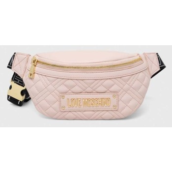 τσάντα φάκελος love moschino χρώμα ροζ 100% poliuretan