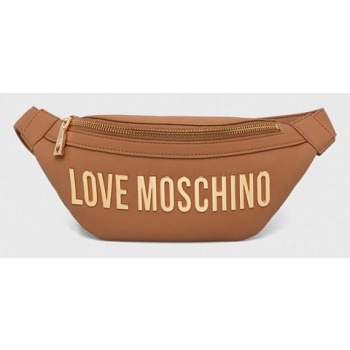 τσάντα φάκελος love moschino χρώμα καφέ 100% poliuretan