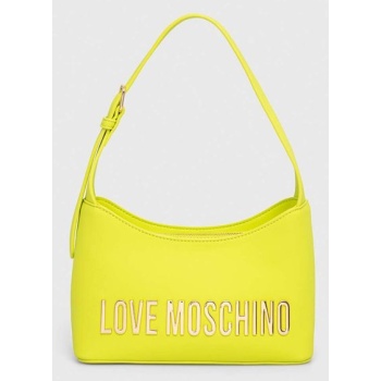 τσάντα love moschino χρώμα πράσινο 100% poliuretan