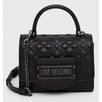 τσάντα love moschino χρώμα μαύρο 100% poliuretan