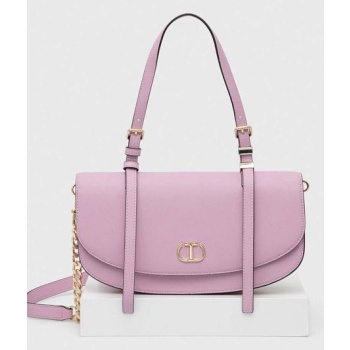 τσάντα twinset χρώμα ροζ κύριο υλικό 100%