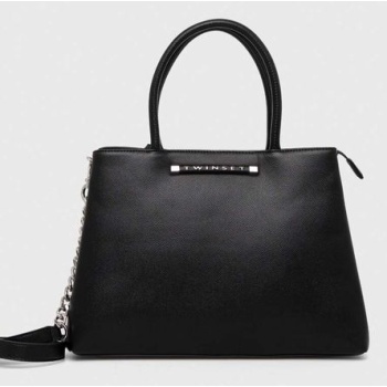 τσάντα twinset χρώμα μαύρο κύριο υλικό 100%