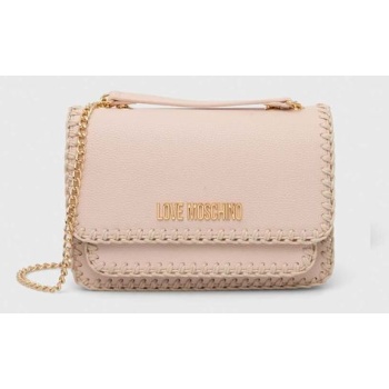 τσάντα love moschino χρώμα ροζ 100% poliuretan