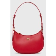δερμάτινη τσάντα pinko χρώμα: κόκκινο 100% φυσικό δέρμα