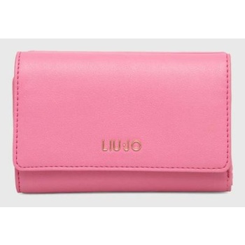πορτοφόλι liu jo χρώμα ροζ κύριο υλικό 100%